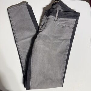 Levi's 711 Womens 28x30 Jeans Two Tone Skinny Color Black and Gray Colorblock